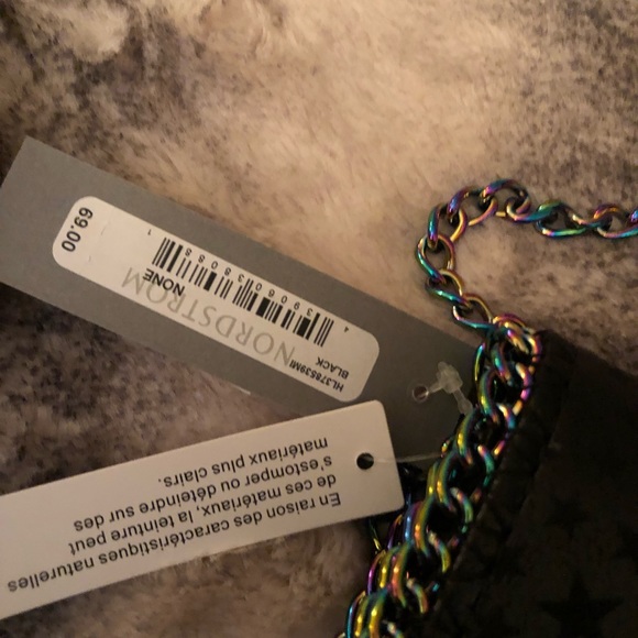 Starry Black Bag with Iridescent Chain Strap - Picture 5 of 8